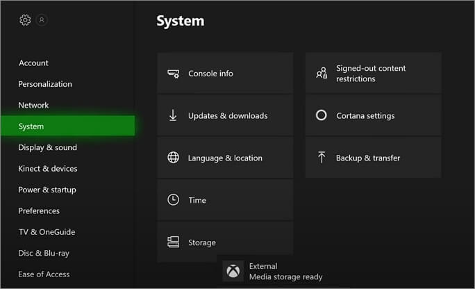 Xbox용 Seagate 외장 하드 드라이브 설정