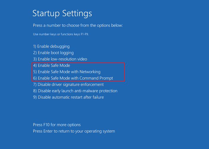 필요에 따라 Windows 10 안전 모드를 선택하십시오.