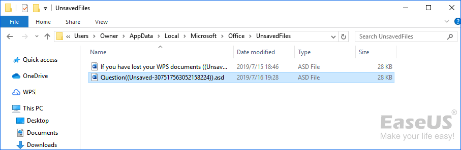 저장하는 것을 잊은 워드 문서 복구