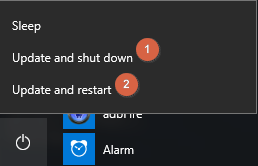 업데이트 및 다시 시작