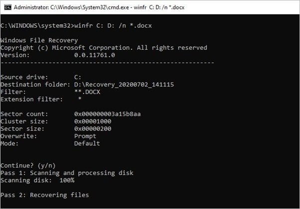 CMD를 사용하여 영구적으로 삭제된 파일 복구 Windows 11