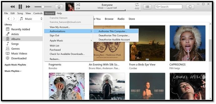 Mac에서 계정 연결 해제