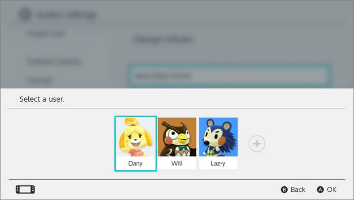 NS에서 사용자 선택