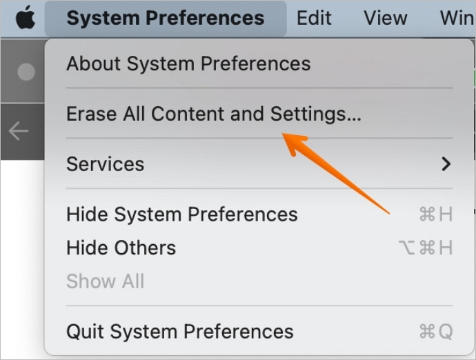 모든 콘텐츠 및 설정 지우기