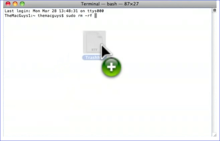 터미널 명령으로 파일 드래그