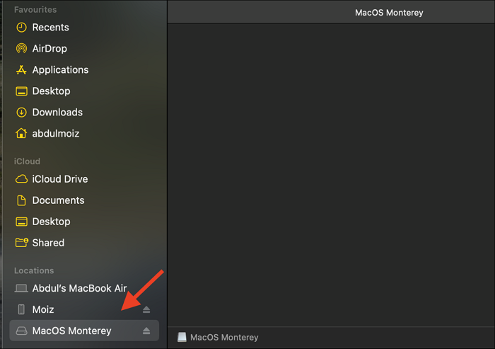 메뉴에서 DMG 파일 선택