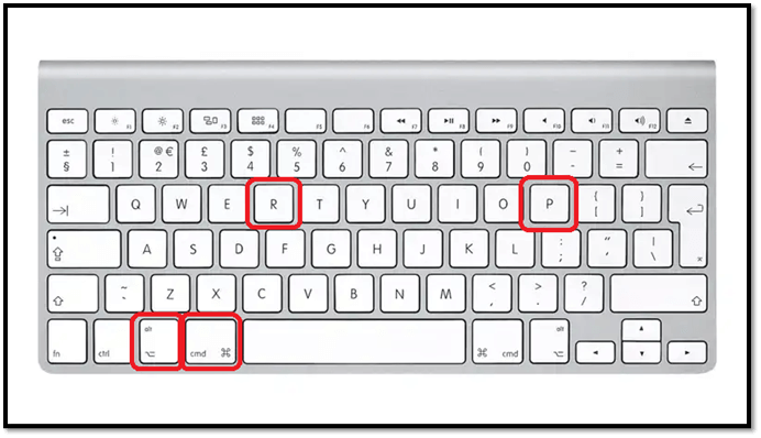 네 개의 키를 함께 잡고