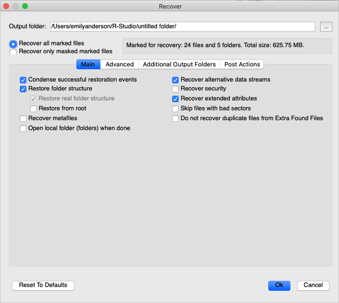 Mac용 스튜디오 데이터 복구
