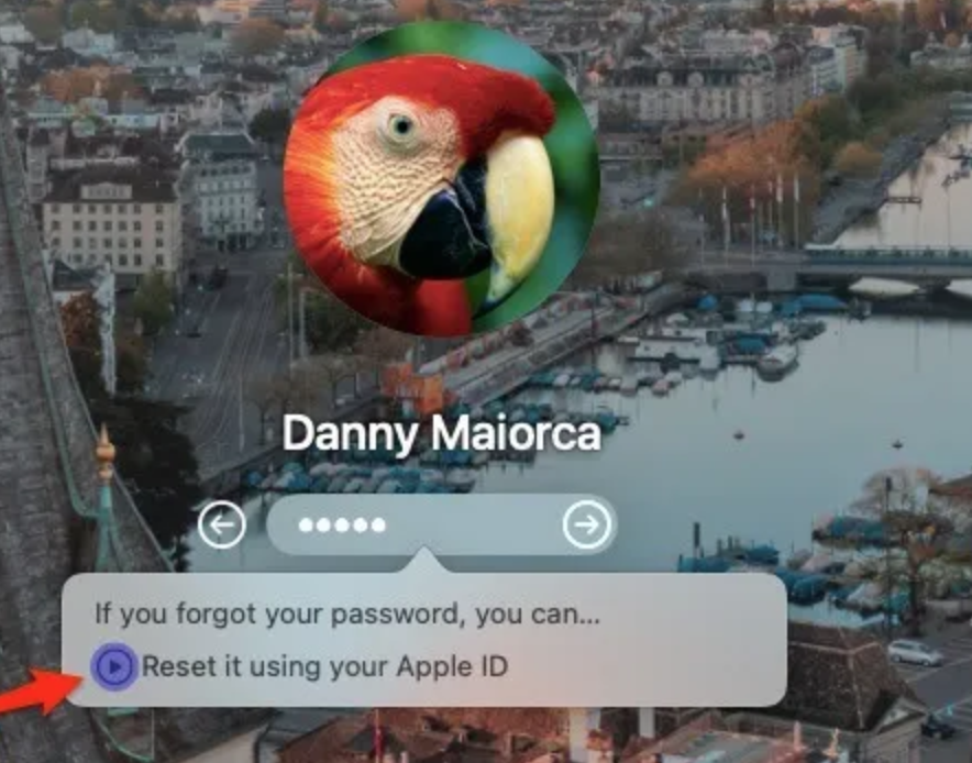 Apple ID를 사용하여 재설정