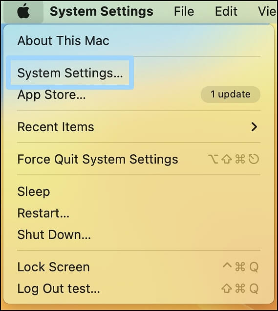 macOS 시스템 설정 열기
