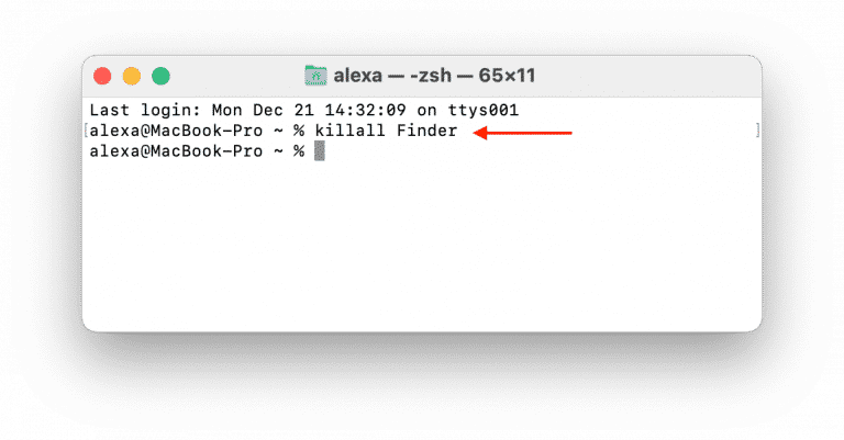 터미널에서 Finder 작업 중지