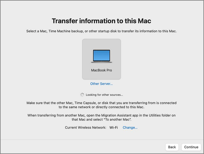 새로운 Mac으로 데이터 전송하기
