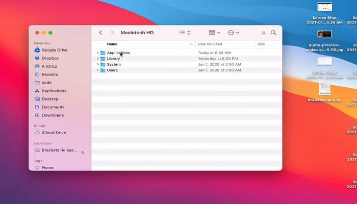 설정 숨기기 해제 2단계