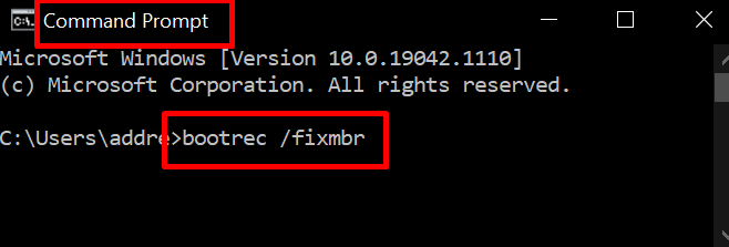 수리 명령을 입력하십시오