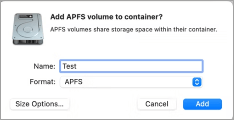 맥에서 볼륨 생성