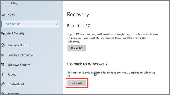 윈도우 7로 돌아가기