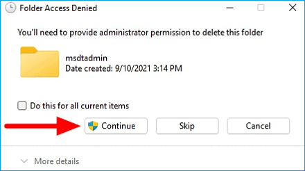 계속을 누르십시오