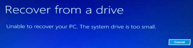 드라이브 오류 메시지에서 복구