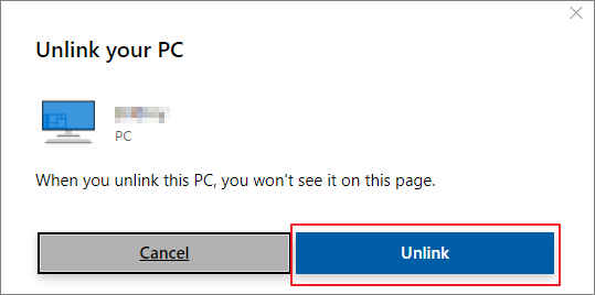 연결 해제를 선택합니다.