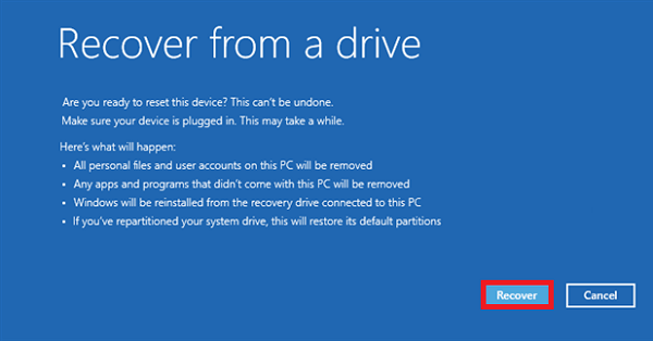 드라이브에서 복구