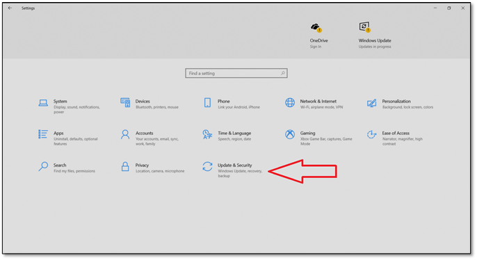 업데이트 보안 선택