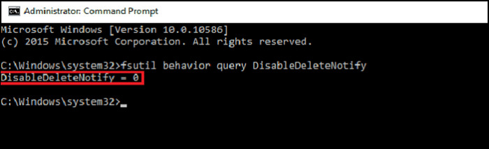 ssd에서 트림이 활성화되어 있는지 확인