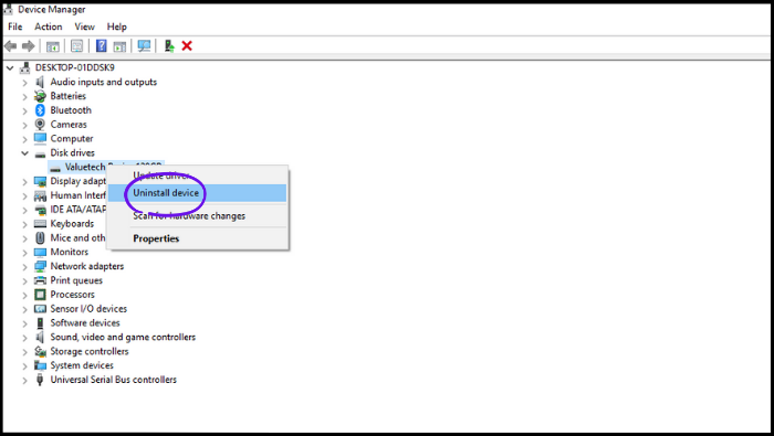 드라이브 제거 및 다시 연결