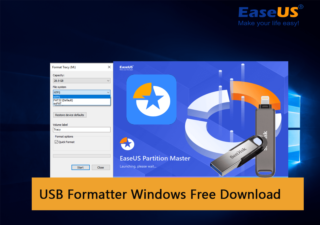 USB 포맷터 Windows 다운로드 이미지