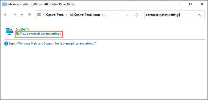 고급 시스템 설정 보기 창 11