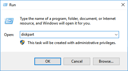 실행 프롬프트에서 fdisk 열기
