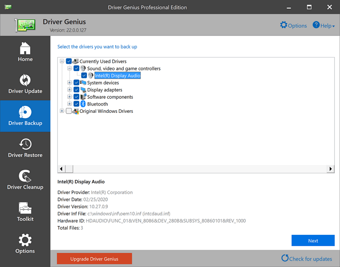 드라이버 천재 - 상위 3개 드라이버 백업 소프트웨어