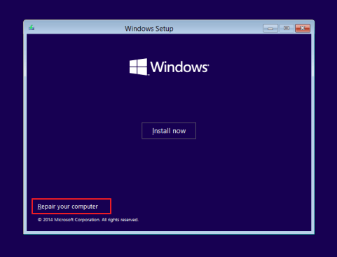 컴퓨터 복구 옵션 찾기