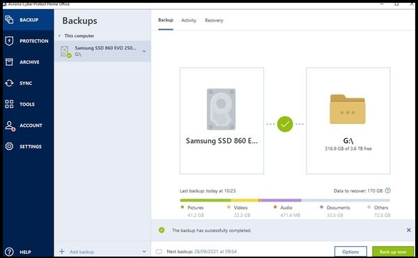전체 디스크 백업