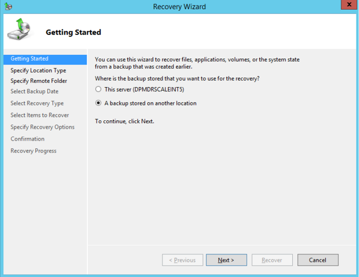 복구 마법사 열기