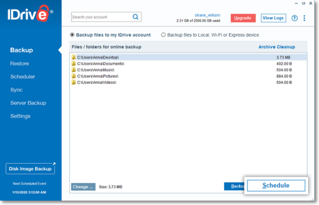 아이드라이브 백업