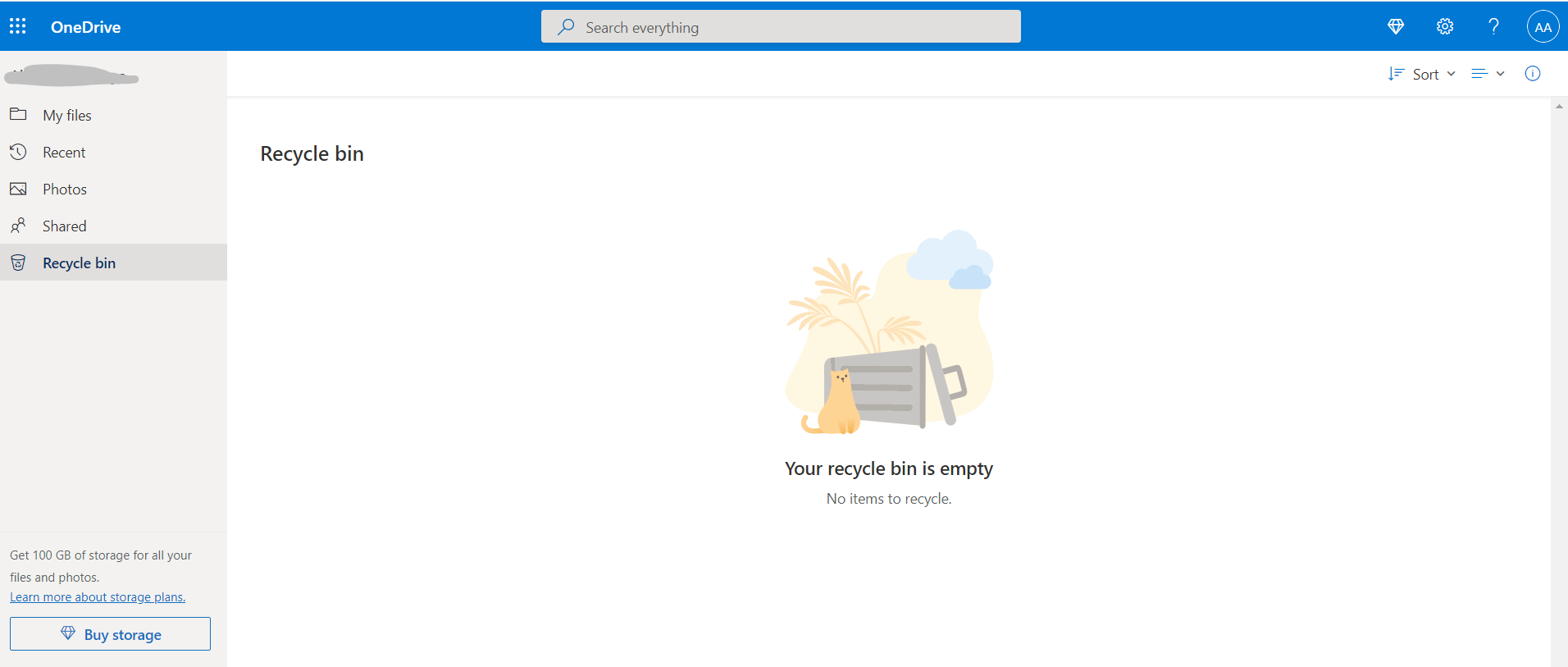 온라인에서 onedrive에서 파일 복원