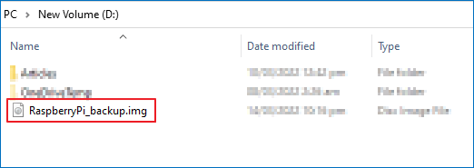 raspberry pi sd 카드 백업을 위한 win32 디스크 이미저 3단계