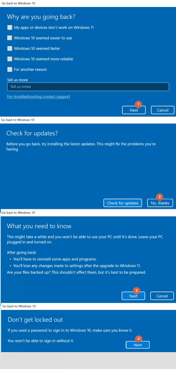 Windows 11을 이전 상태로 복원