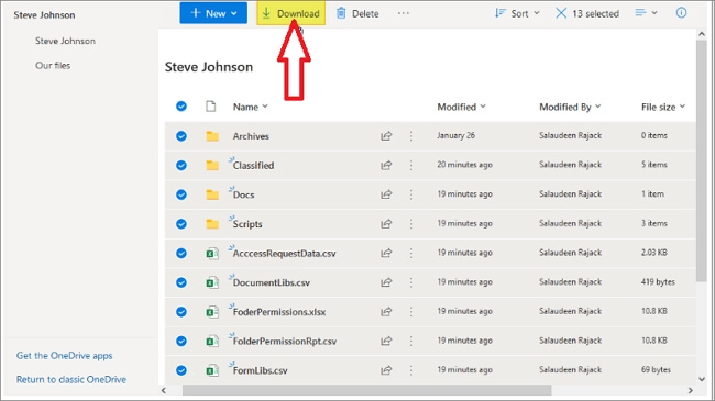 원드라이브 다운로드 아이콘