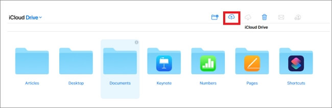 업로드 아이콘 클릭