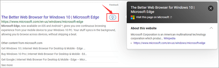 미리보기 결과 - Microsoft Edge
