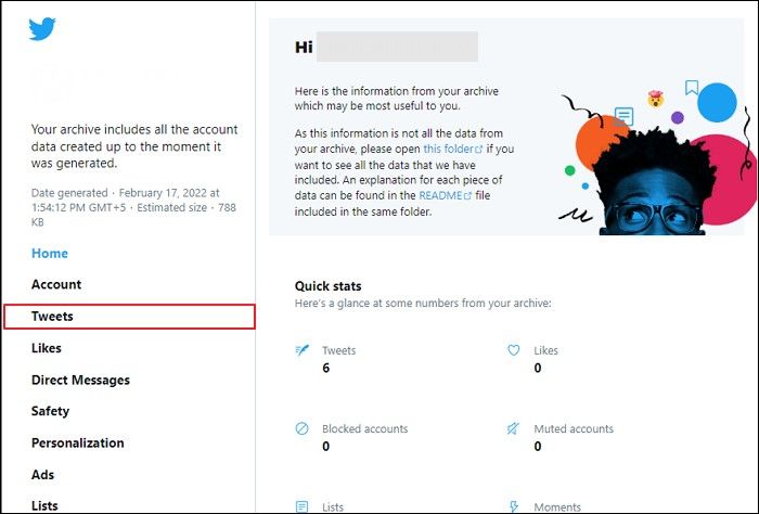 트윗 옵션 선택
