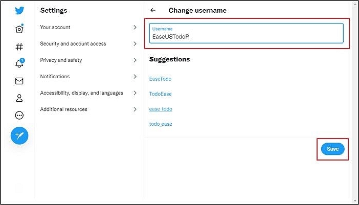 새 사용자 이름 저장