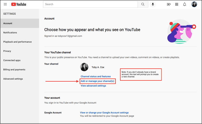 can i transfer my youtube to another email