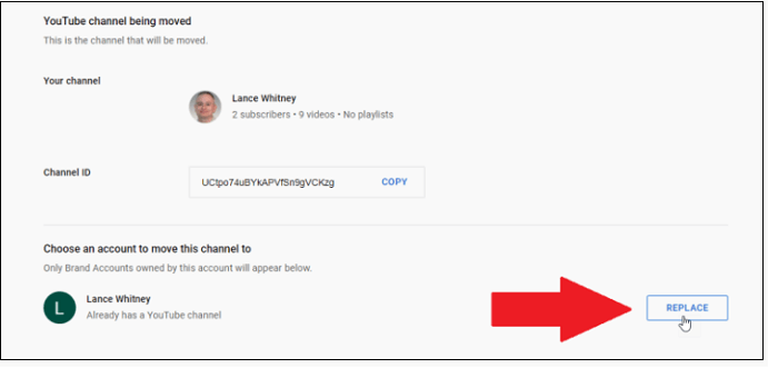 계정 화면 하단의 교체 버튼을 누르십시오.