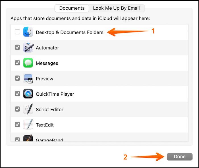 바탕 화면 및 문서 탭 켜기