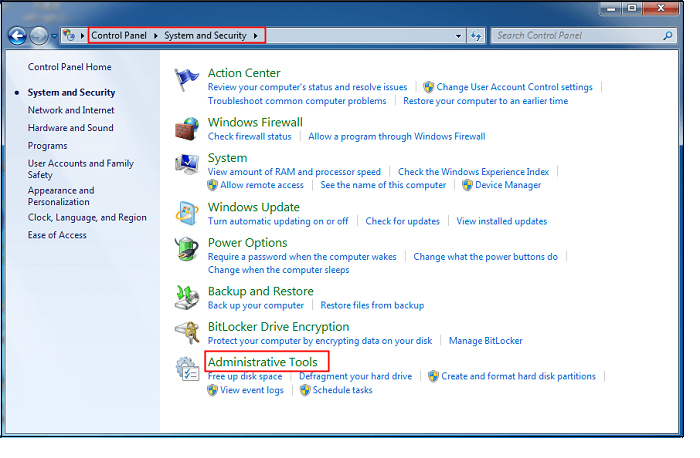 관리 도구 선택