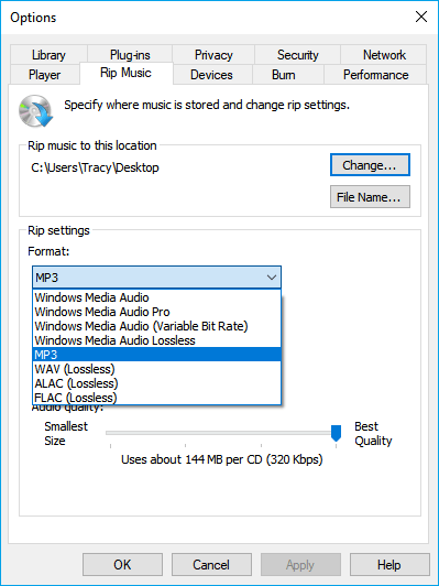 Windows Media Player에서 MP4를 MP3로 변환합니다.