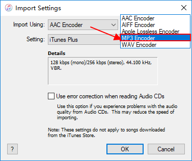 MP3를 MP4의 대상 파일 형식으로 설정합니다.
