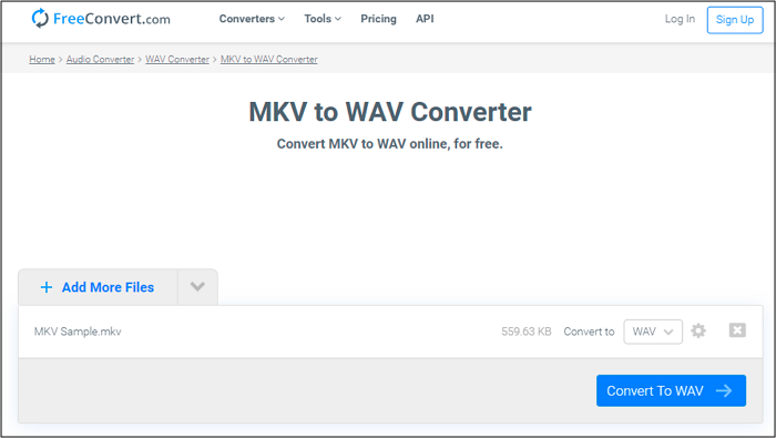 mkv에서 wav로 freeconvert